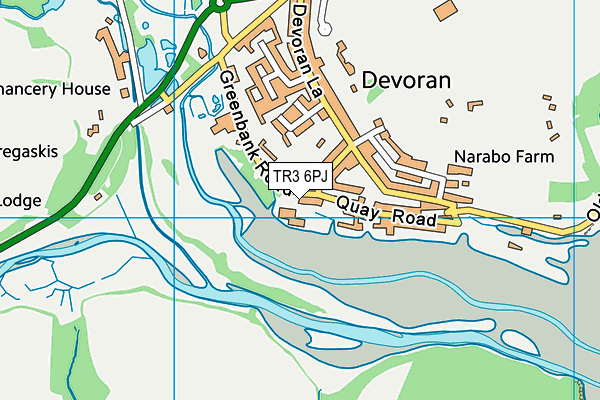TR3 6PJ map - OS VectorMap District (Ordnance Survey)