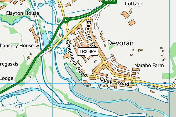 TR3 6PP map - OS VectorMap District (Ordnance Survey)