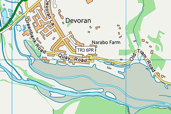 TR3 6PR map - OS VectorMap District (Ordnance Survey)