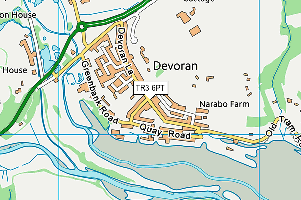 TR3 6PT map - OS VectorMap District (Ordnance Survey)