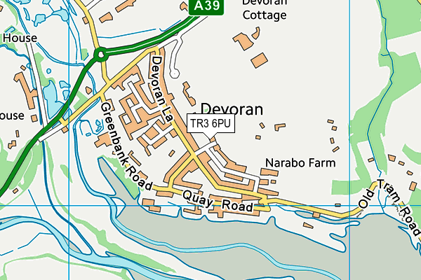 TR3 6PU map - OS VectorMap District (Ordnance Survey)