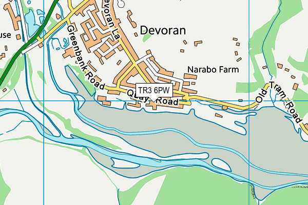 TR3 6PW map - OS VectorMap District (Ordnance Survey)