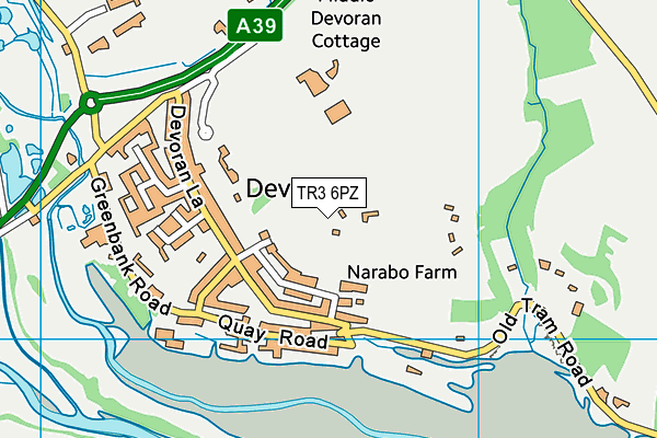 TR3 6PZ map - OS VectorMap District (Ordnance Survey)