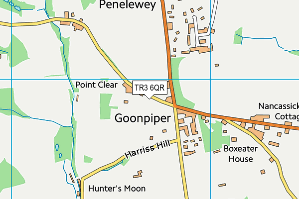 TR3 6QR map - OS VectorMap District (Ordnance Survey)