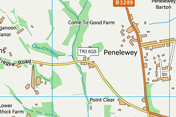 TR3 6QS map - OS VectorMap District (Ordnance Survey)