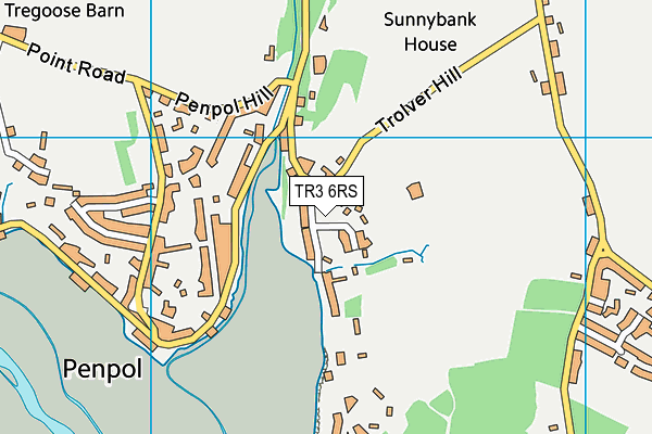 TR3 6RS map - OS VectorMap District (Ordnance Survey)