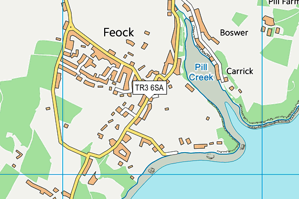 TR3 6SA map - OS VectorMap District (Ordnance Survey)