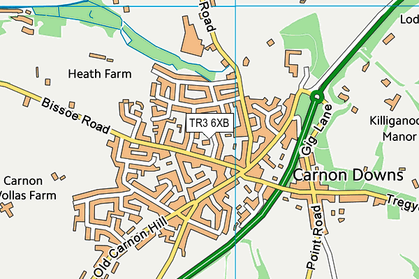 TR3 6XB map - OS VectorMap District (Ordnance Survey)