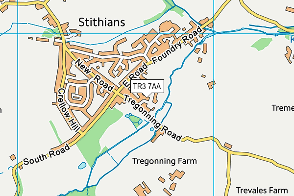 TR3 7AA map - OS VectorMap District (Ordnance Survey)