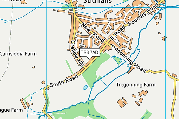 TR3 7AD map - OS VectorMap District (Ordnance Survey)