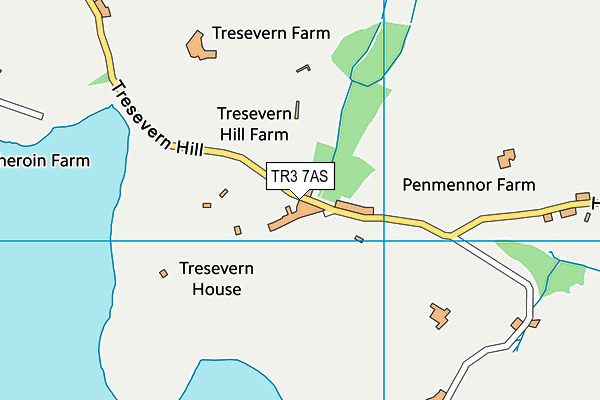 TR3 7AS map - OS VectorMap District (Ordnance Survey)
