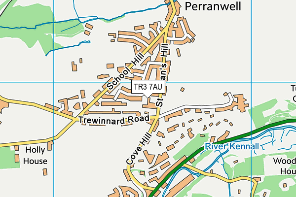 TR3 7AU map - OS VectorMap District (Ordnance Survey)
