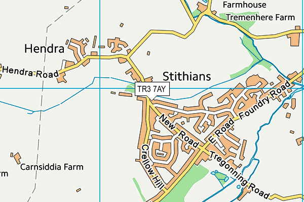 TR3 7AY map - OS VectorMap District (Ordnance Survey)