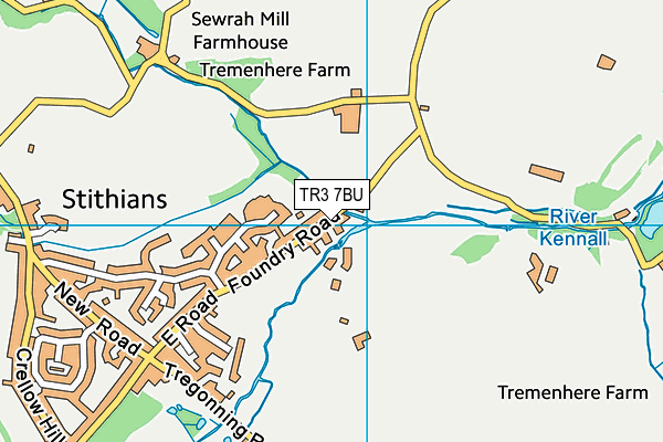 TR3 7BU map - OS VectorMap District (Ordnance Survey)