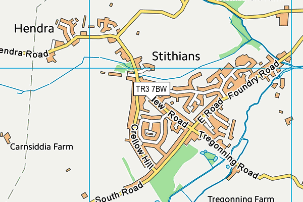 TR3 7BW map - OS VectorMap District (Ordnance Survey)