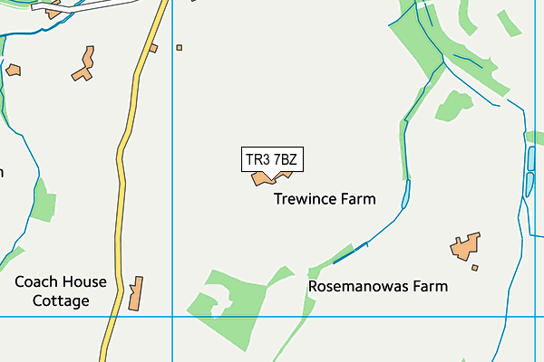 TR3 7BZ map - OS VectorMap District (Ordnance Survey)