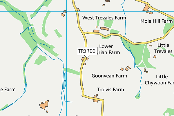 TR3 7DD map - OS VectorMap District (Ordnance Survey)