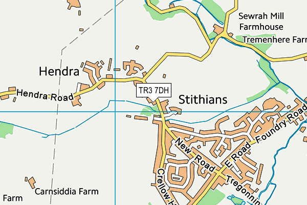 Stithians Cricket Club map (TR3 7DH) - OS VectorMap District (Ordnance Survey)