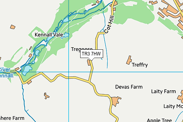 TR3 7HW map - OS VectorMap District (Ordnance Survey)