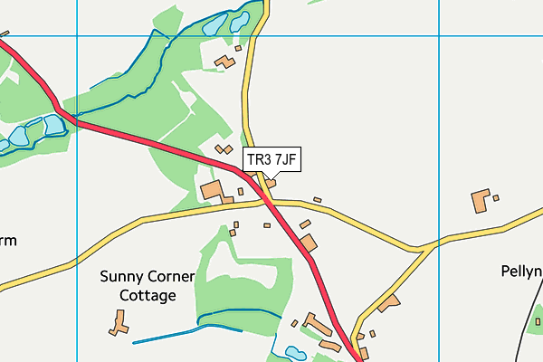 TR3 7JF map - OS VectorMap District (Ordnance Survey)