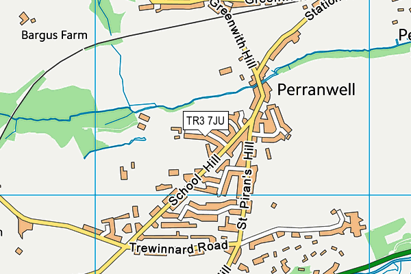 TR3 7JU map - OS VectorMap District (Ordnance Survey)
