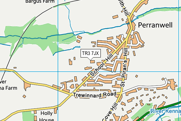 TR3 7JX map - OS VectorMap District (Ordnance Survey)