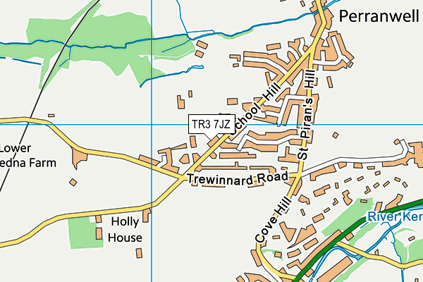 TR3 7JZ map - OS VectorMap District (Ordnance Survey)
