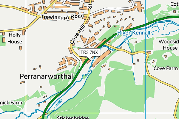 TR3 7NX map - OS VectorMap District (Ordnance Survey)