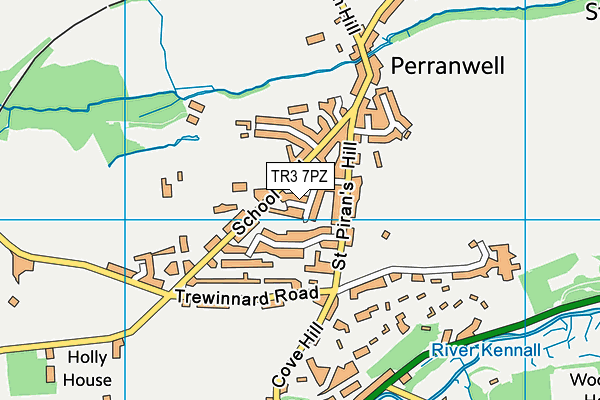 TR3 7PZ map - OS VectorMap District (Ordnance Survey)