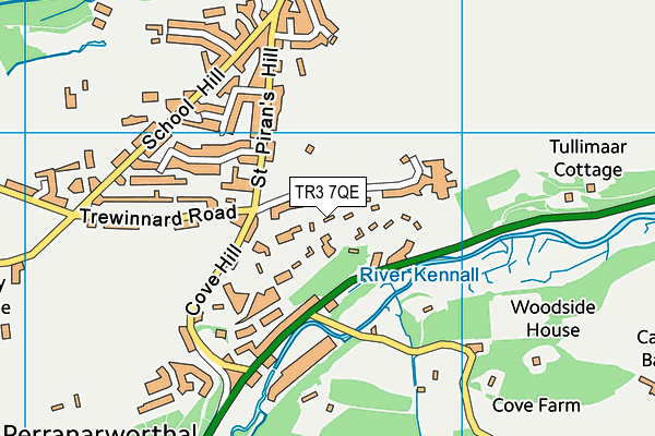 TR3 7QE map - OS VectorMap District (Ordnance Survey)
