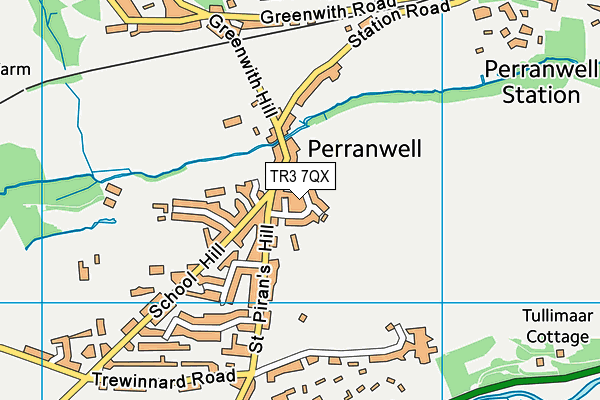 TR3 7QX map - OS VectorMap District (Ordnance Survey)