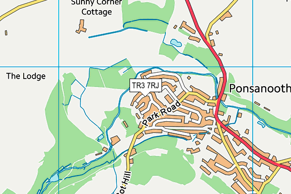 TR3 7RJ map - OS VectorMap District (Ordnance Survey)