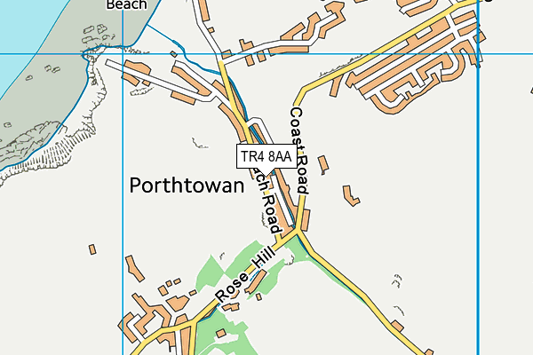 TR4 8AA map - OS VectorMap District (Ordnance Survey)