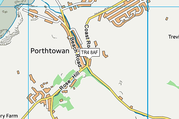 TR4 8AF map - OS VectorMap District (Ordnance Survey)