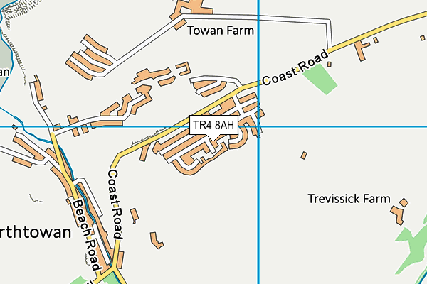 TR4 8AH map - OS VectorMap District (Ordnance Survey)