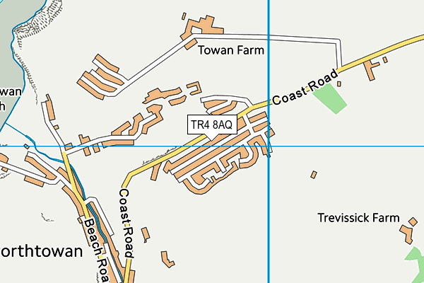 TR4 8AQ map - OS VectorMap District (Ordnance Survey)