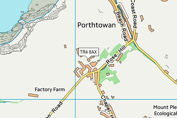 TR4 8AX map - OS VectorMap District (Ordnance Survey)