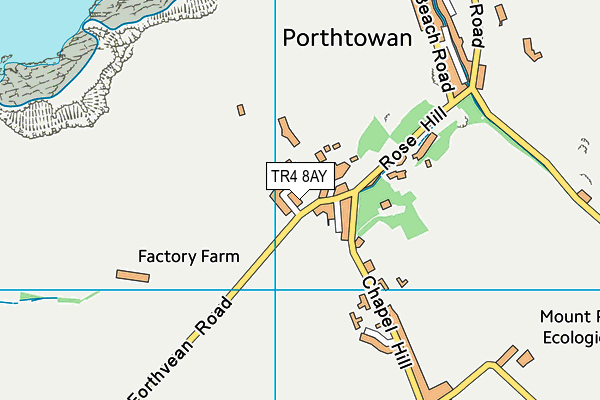 TR4 8AY map - OS VectorMap District (Ordnance Survey)