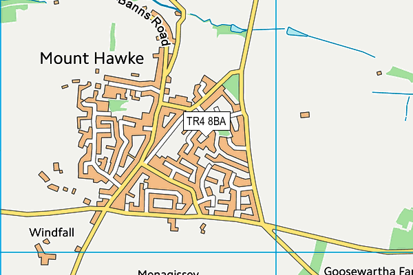 Mount Hawke Academy map (TR4 8BA) - OS VectorMap District (Ordnance Survey)