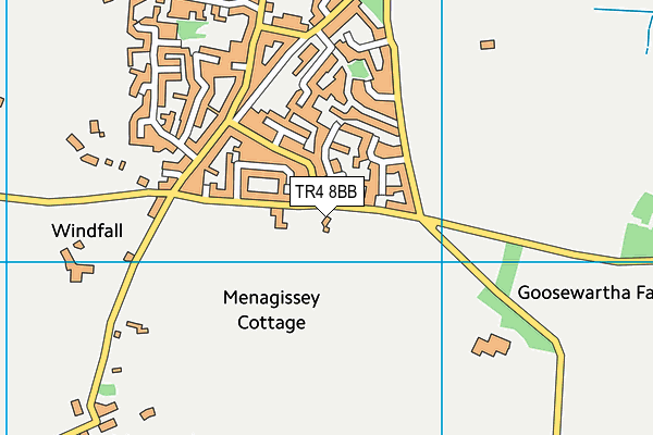 TR4 8BB map - OS VectorMap District (Ordnance Survey)