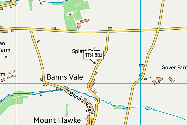 TR4 8BJ map - OS VectorMap District (Ordnance Survey)