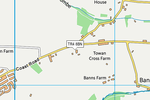 TR4 8BN map - OS VectorMap District (Ordnance Survey)