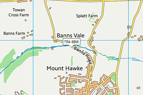 TR4 8BW map - OS VectorMap District (Ordnance Survey)