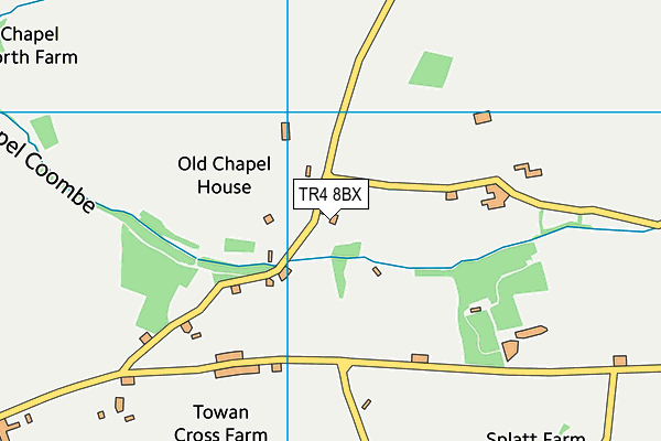 TR4 8BX map - OS VectorMap District (Ordnance Survey)