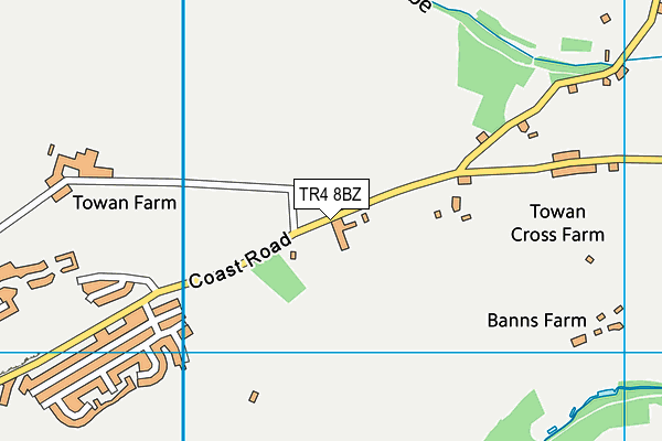 TR4 8BZ map - OS VectorMap District (Ordnance Survey)