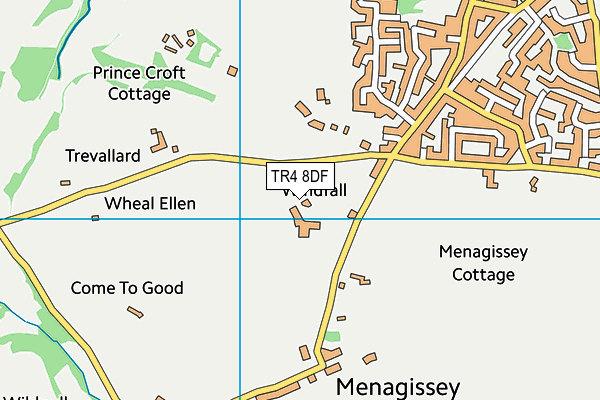 TR4 8DF map - OS VectorMap District (Ordnance Survey)