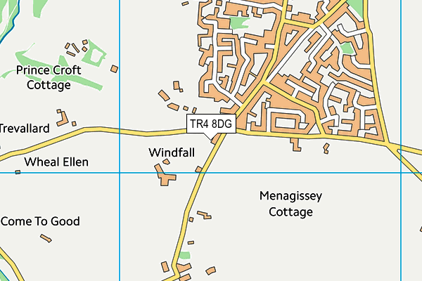 TR4 8DG map - OS VectorMap District (Ordnance Survey)