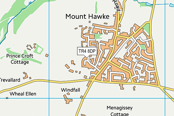 TR4 8DP map - OS VectorMap District (Ordnance Survey)