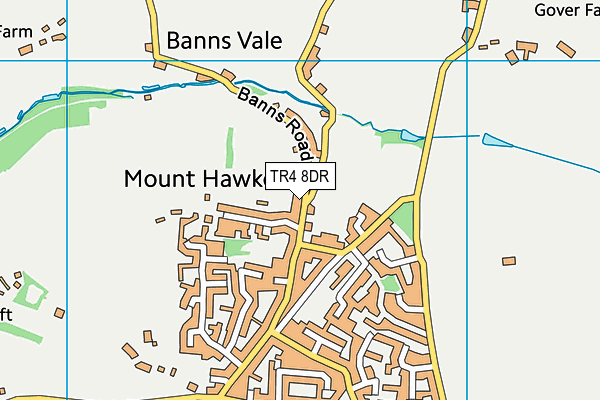 TR4 8DR map - OS VectorMap District (Ordnance Survey)