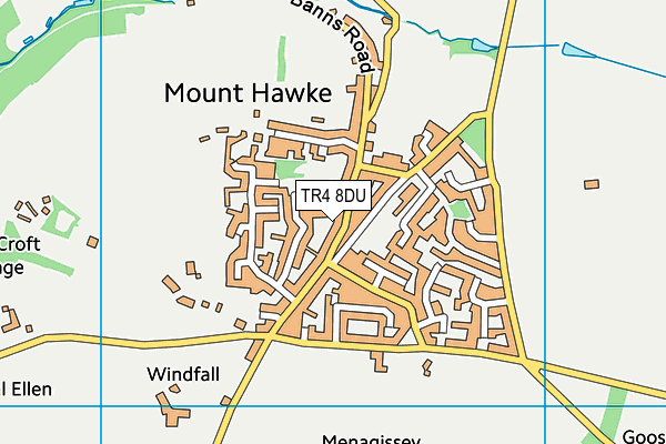 TR4 8DU map - OS VectorMap District (Ordnance Survey)